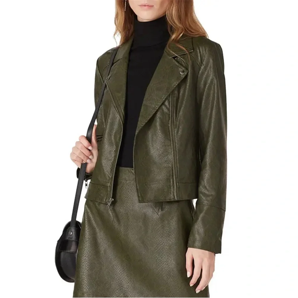 BB Dakota Green Leather Jacket - Picture 2 of 6